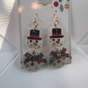 Snowman Christmas earrings